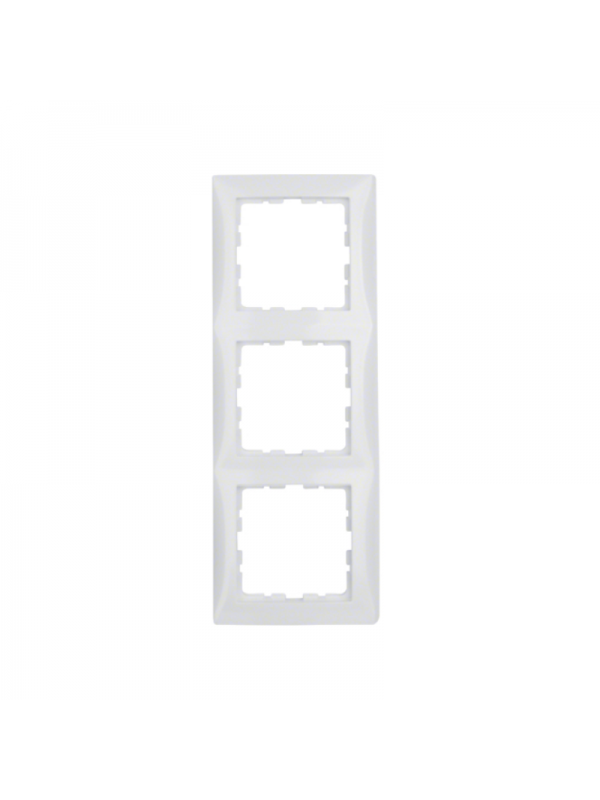Rama 3 aparate S1 alb polar lucios, Berker cod 10138989