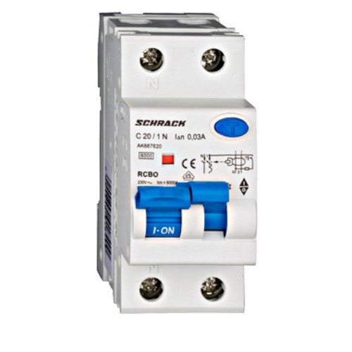 Intreruptor automat diferential 1P+N 20A/30mA 2 module Schrack-Amparo