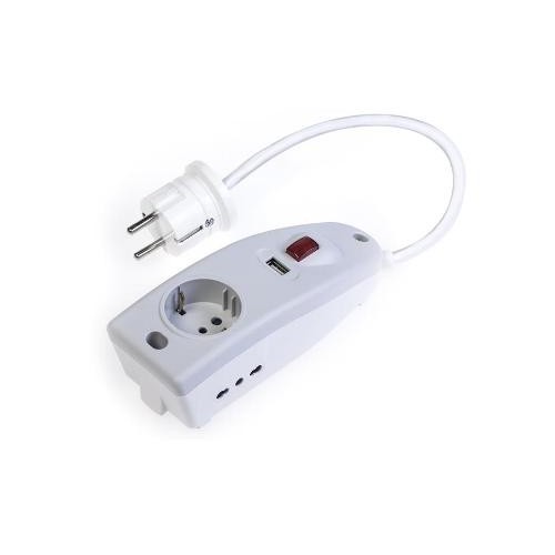Prelungitor 1xSchuko + 2xBIV + 1xUSB, Scame cod 165.20431.RD