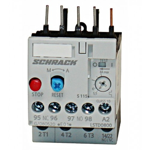 Releu termic 5,50 - 8,00A, Schrack cod LSTD0800