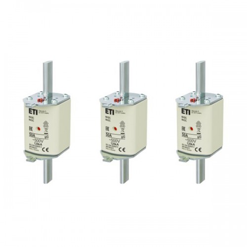 Set 3 sigurante MPR grupa NH2 50A ETI