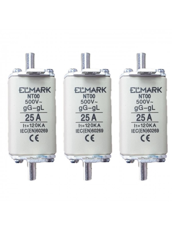 Set 3 sigurante MPR grupa 00 25A Elmark