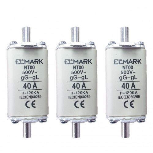 Set 3 sigurante  MPR grupa 00 40A Elmark