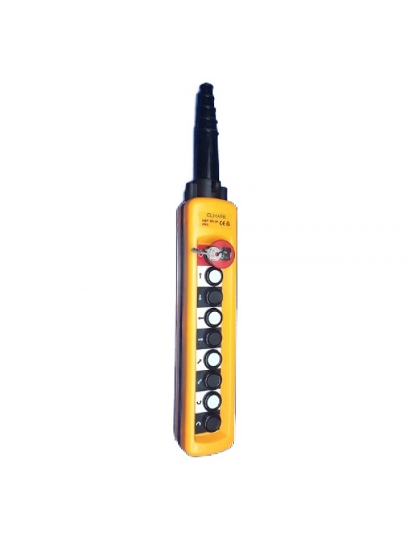 Dispozitiv comanda macara cu 8 butoane + buton emergenta cu cheie
